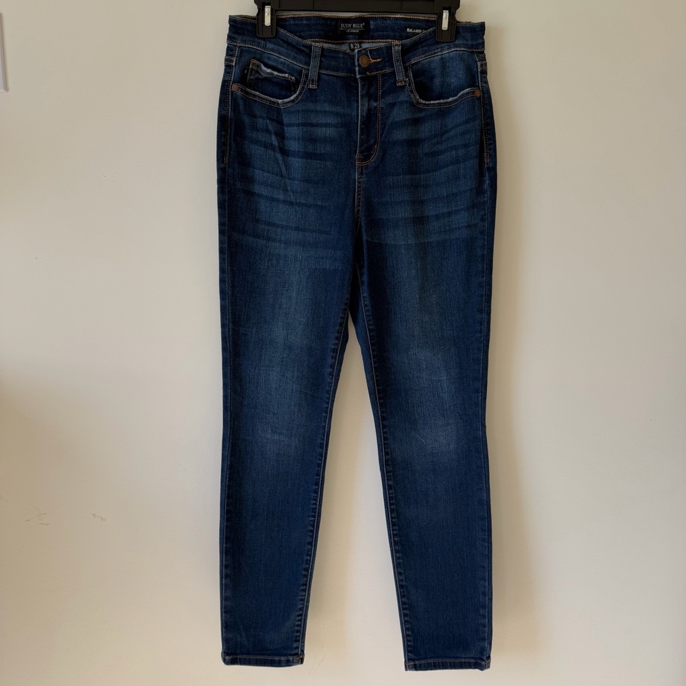Judy Blue Straight Leg Jeans in Relaxed Fit Dark Blue Wash Size 9/29
